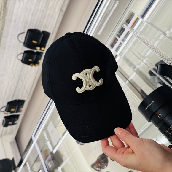 Celine Triomphe Baseball Cap Hat Black - Picture 1 of 6